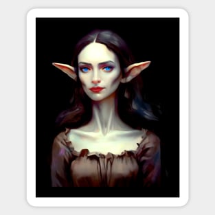 Dark Elf Woman fantasy Art Sticker